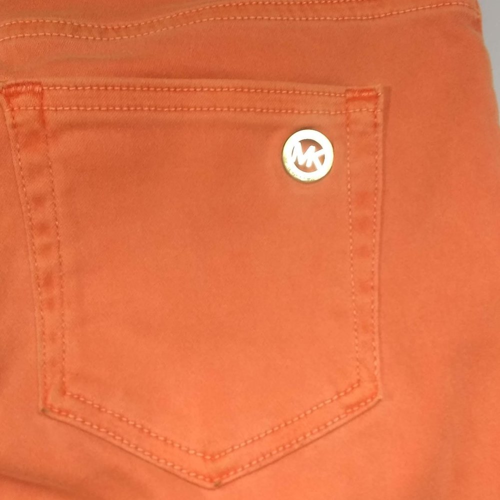 Michael Kors Izzy Skinny Mid Rise Jeans Marigold Size 4 - Picture 5 of 9